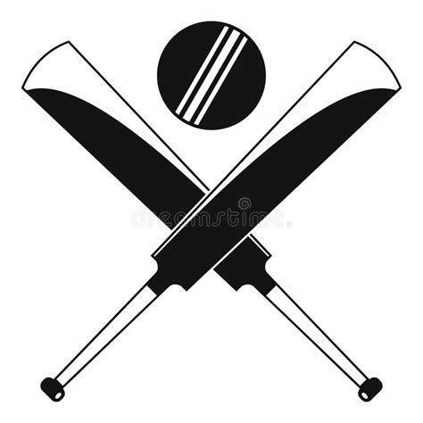 Cricket Bats Logo Simple Style Stock Vector Illustration Of Black