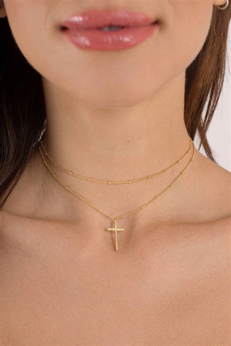 Venetian Cross Choker Necklace In Gold Tobi Us
