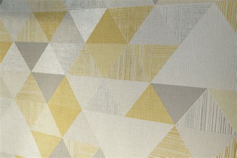 Geometric Yellow Grey Wallpaper Mural Wall