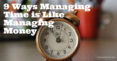 9 Ways Managing Time is Like Managing Money - Hope+Cents
