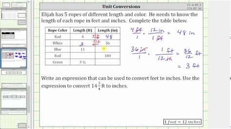 Convert Inches to Feet and Feet to Inches (CC:6.RP.3 ...