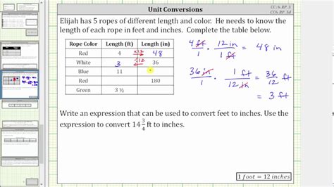 A foot is a unit of length equal to exactly 12 inches or 0.3048 meters. Convert Inches to Feet and Feet to Inches (CC:6.RP.3 ...