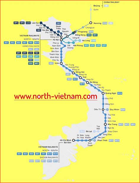 Vietnam Train Map — Stations Routes ️ 2022