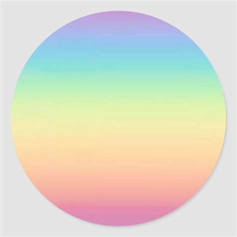 Pastel Rainbow Ombre Classic Round Sticker Zazzle Com Pastel