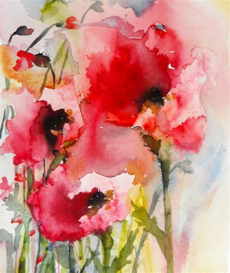 Image Result For Watercolor Flowers Loose Watercolor Poppies Watercolor Flowers Paintings