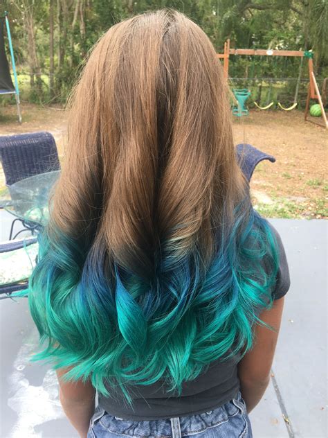Ombré Dark To Light Blue Mermaid Hair Mermaid Hair Color Kids Hair