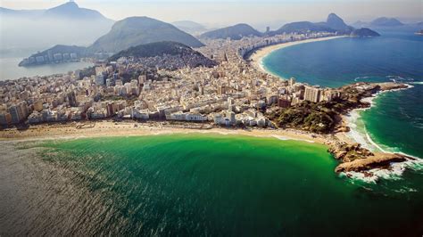 471420 Brazil Rio De Janeiro Beach Cityscape Atlantic Ocean Sky