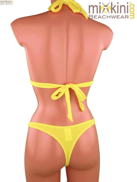 String Bikinis Gelb Gelbe String Tanga Mixkinis Mixkini Beachwear