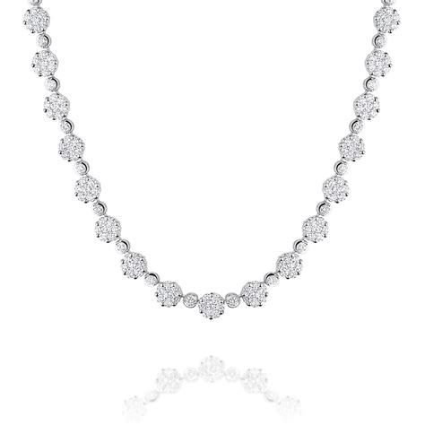900ct Cluster Set Diamond Necklace Gregory Jewellers