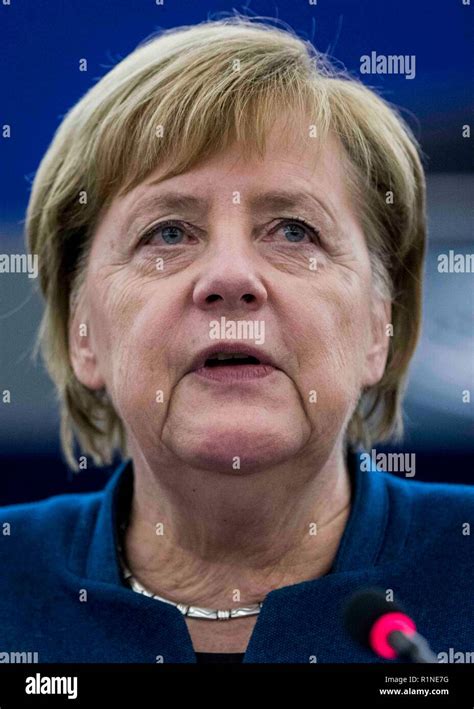 German Chancellor Angela Merkel Seen Speaking At The Debate About The