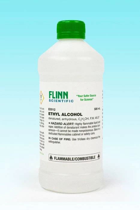 Ethyl Alcohol Anhydrous 500 Ml Flinn Scientific