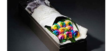 9 Long Stem Rainbow Roses Greens Florist And Ts