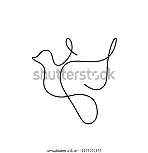 Silhouette Abstract Birds Line Drawing On Stock Vector Royalty Free