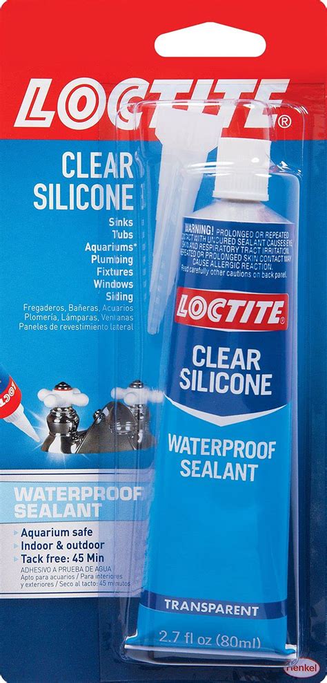 Henkel 908570 27 Oz Tub Clear Silicone Waterproof Sealant Single Tube
