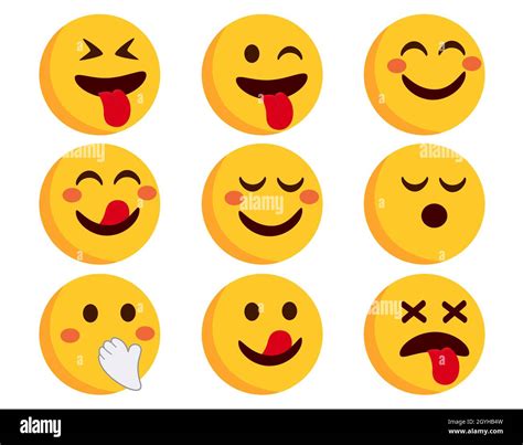 Conjunto De Vectores De Emoticonos Emoji Personajes Planos De Smileys