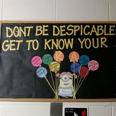 August Dont Be Despicable Get To Know Your Ra Board Minion Theme Ra Bulletins Minion Theme