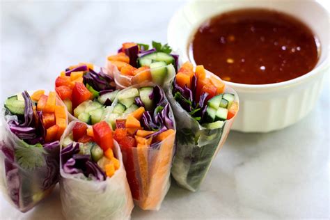 Veggie Spring Rolls With Sweet Chili Sauce The Culinary Compass