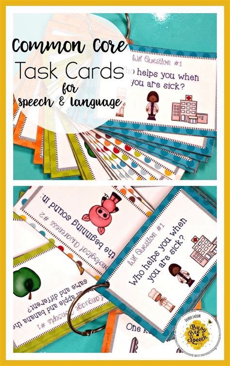 These Common Core Task Cards For Speech Therapy K 2 Make A Great On