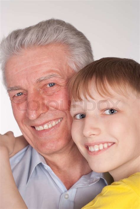 Grandfather And Grandson Stock Image Colourbox