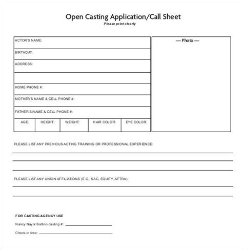 call sheet template   word  documents