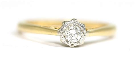 Superb Antique Ct Gold Diamond Engagement Ring Stamped Ct Size L Or Us