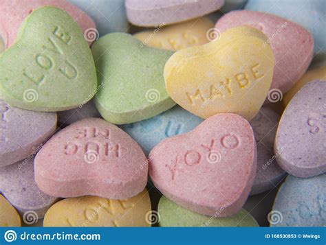 A Pile Of Candy Hearts Stock Image Image Of Candy Love