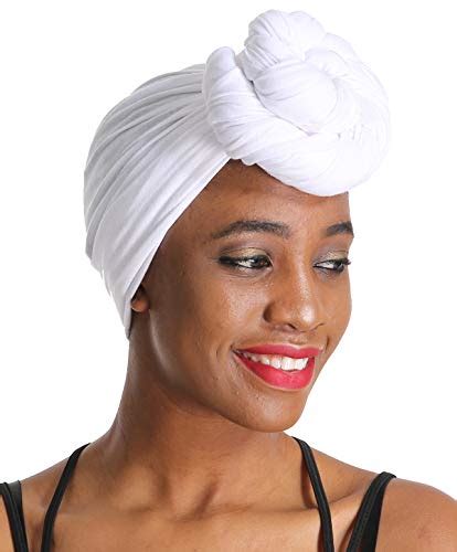 Women Head Wrap Scarf White Hair Wrapstretch Jersey Knit African