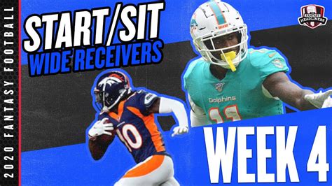 2020 fantasy football week 4 wide receivers start or sit every match up youtube