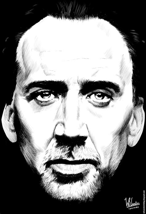 Nicolas Cage Ink Drawing
