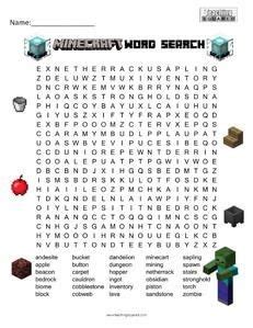 This Is A Printable Minecraft Word Search For Minecraft Fans