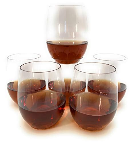 48 Piece Stemless Unbreakable Crystal Clear Plastic Wine Glasses Set Of 48 10 Ounces