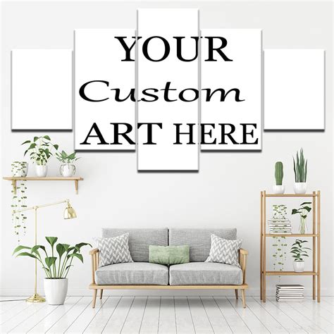 5 Piece Framed Custom Canvas Personalized Prints Buy Canvas Wall Art Online Fabtastic Co