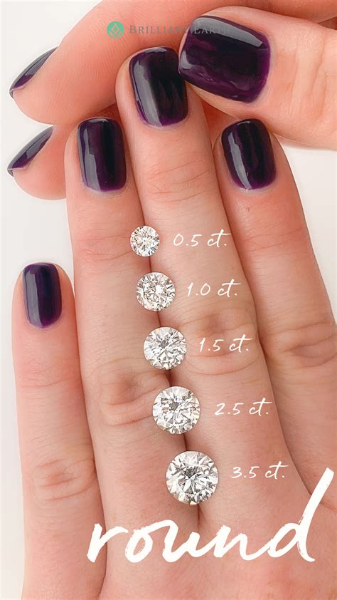Our Diamond Size Comparison See Different Carat Sizes On Hands