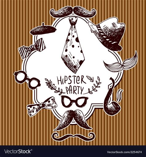 Hand Drawn Hipster Background Royalty Free Vector Image