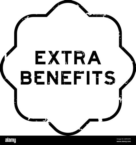 Grunge Black Extra Benefits Word Rubber Seal Stamp On White Background