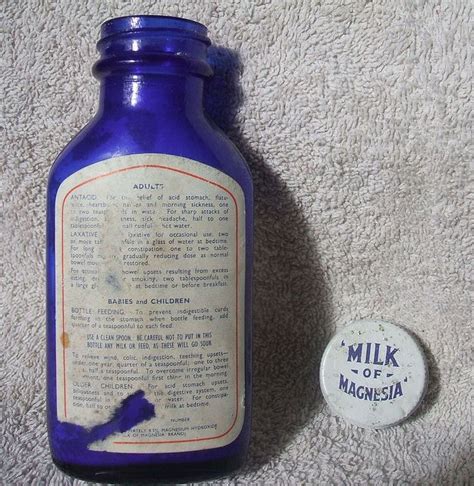 Milk Of Magnesia Blue Glass Bottle Phillips Scott And Turner Ireland Ltd 1960’s Bottle Blue