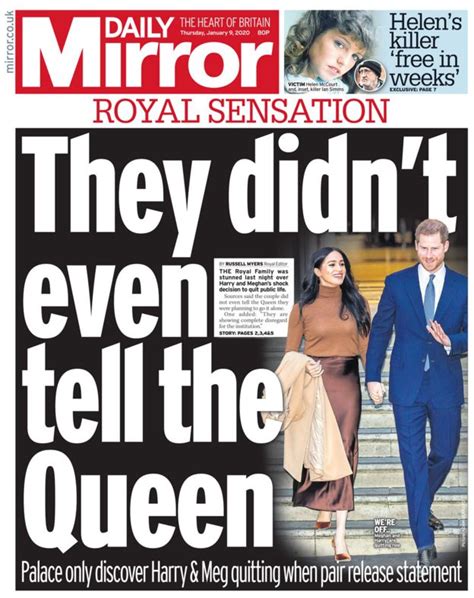 Newspaper Headlines Bombshell After Harry And Meghan Quit Harry And Meghan Royal