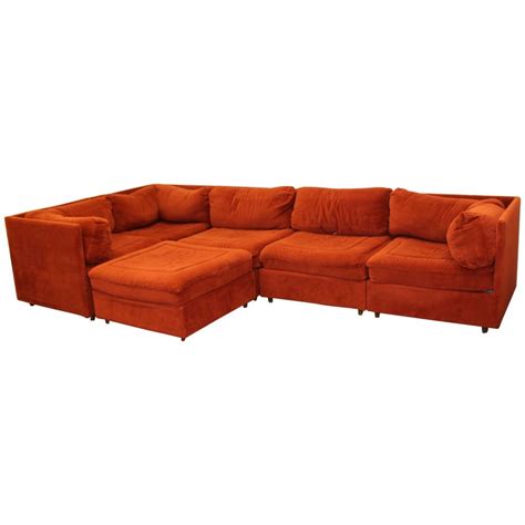Burnt Orange Sectional Sofa Baci Living Room