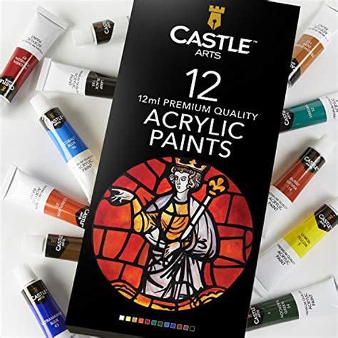 Castle Art Supplies 12 X 12ml Acrylic Paints Tubes Set For Adults