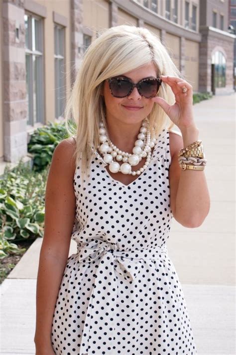 59 Polka Dot Outfits For Moms Fashion New Trends White And Black Polka Dot Dress Style
