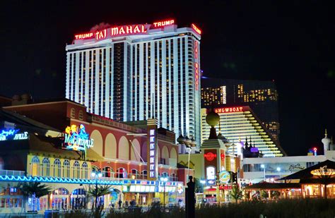 Night towers in streets of Atlantic City, New Jersey image ...