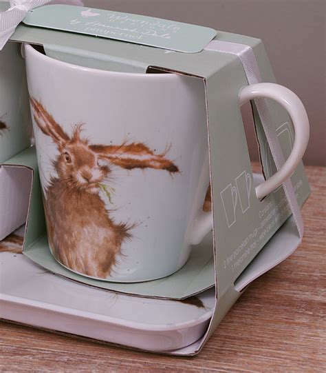 Wrendale Hare Pimpernel Mug And Tray Set Geschenkset Hase