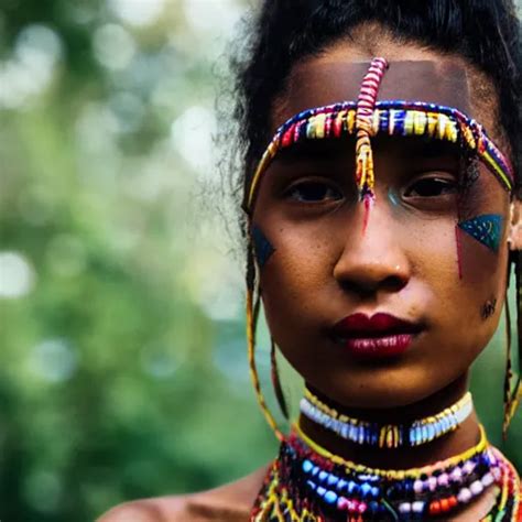 Closeup Photo Of A Babe American Tribal Woman In The Stable Diffusion OpenArt