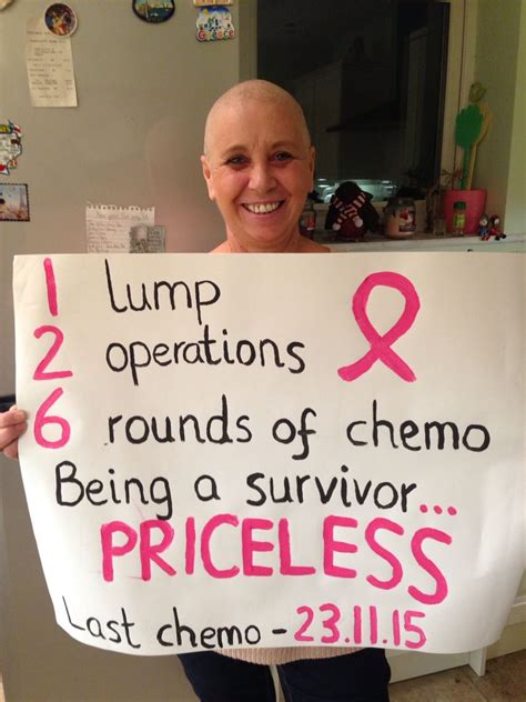 Mums Sign For Her Last Chemo Cancer Survivor Party Cancer Free
