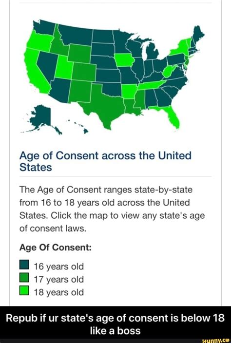 Age Of Consent Across The United States The Age Of Consent Ranges State By State From 16 To 18