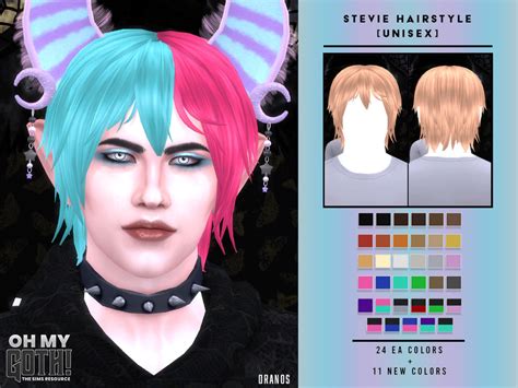 The Sims Resource Oh My Goth Stevie Hairstyle Unisex Goth Hat
