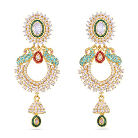 Buy Peacock Chandra Baalis Earring Svtm Jewels