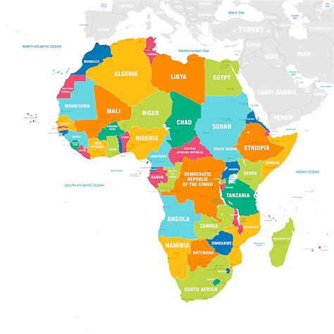 A Map Of Africa Showing Countries Atlanta Georgia Map