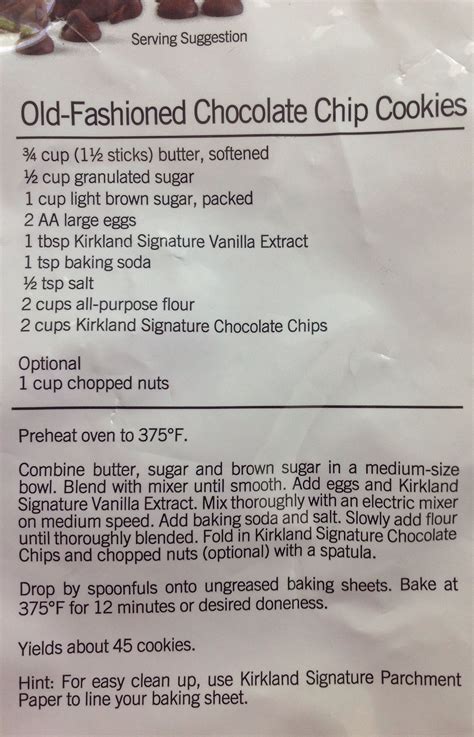 In a bowl, combine the butter and sugar, and, using an electric mixer, beat until light and creamy. Kirkland signature chocolate chip cookie recipe ...