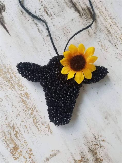 free shipping cow with sunflower car freshies etsy in 2020 car candles aroma beads car air